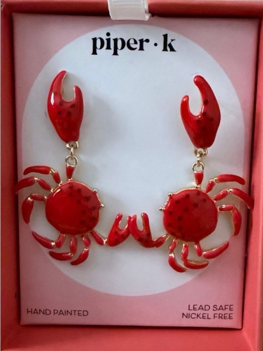 Piper*K Red Crab Dangle Earrings